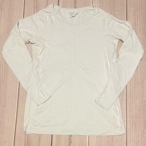 Athleta Women’s Size Small White Foothill Seamless Long Sleeve Top White